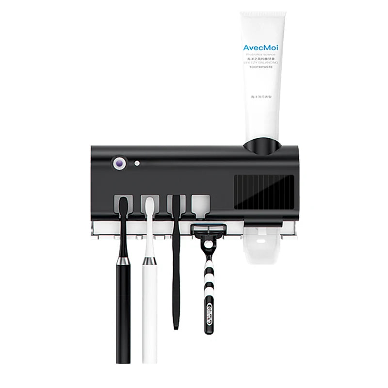 Automatic Solar Energy UV Toothbrush Holder Wall Toothbrush Sterilizer Toothpaste Dispenser Squeezers Bathroom Accessories